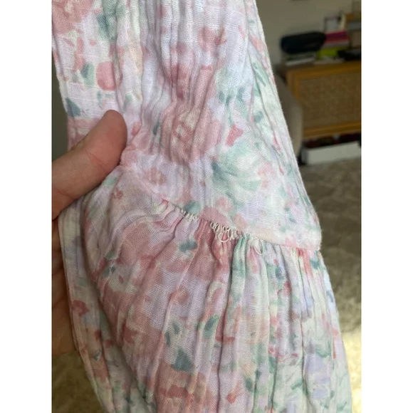 Pastel Floral Cottagecore Maxi Dress Romantic Garden Soft Girl L Quiet Luxury - Picture 7 of 11